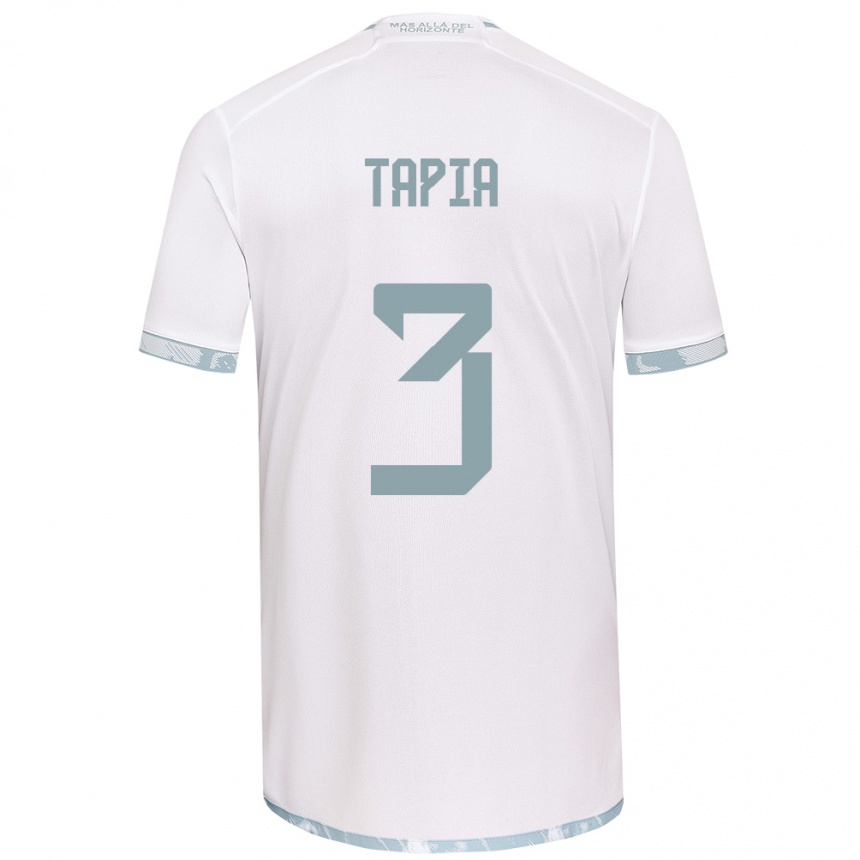 Kids Football Ignacio Tapia #3 White Grey Away Jersey 2024/25 T-Shirt Australia