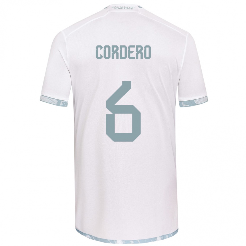 Kids Football Renato Cordero #6 White Grey Away Jersey 2024/25 T-Shirt Australia