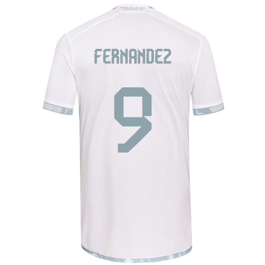 Kids Football Leandro Fernández #9 White Grey Away Jersey 2024/25 T-Shirt Australia