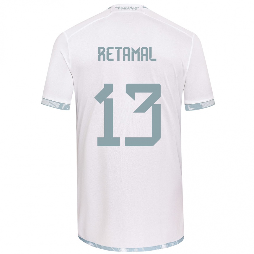 Kids Football David Retamal #13 White Grey Away Jersey 2024/25 T-Shirt Australia