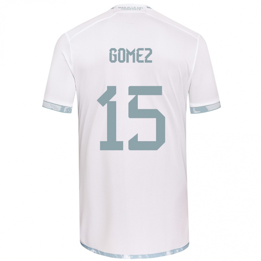 Kids Football Juan Pablo Gómez #15 White Grey Away Jersey 2024/25 T-Shirt Australia