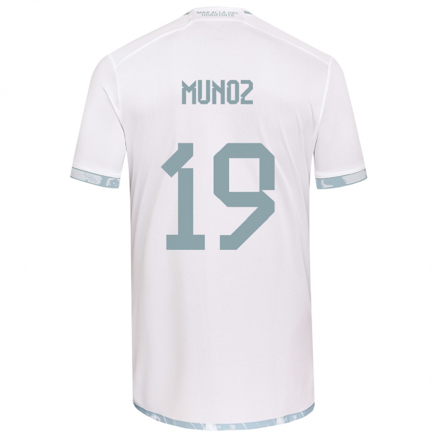 Kids Football Cristóbal Muñoz #19 White Grey Away Jersey 2024/25 T-Shirt Australia