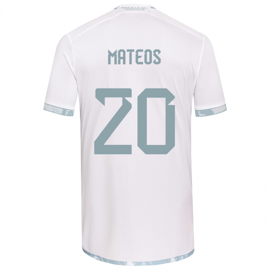 Kids Football Federico Mateos #20 White Grey Away Jersey 2024/25 T-Shirt Australia