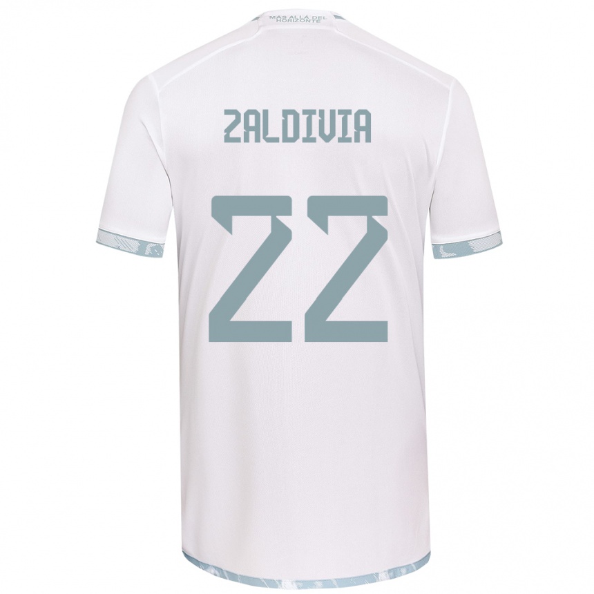 Kids Football Matías Zaldivia #22 White Grey Away Jersey 2024/25 T-Shirt Australia