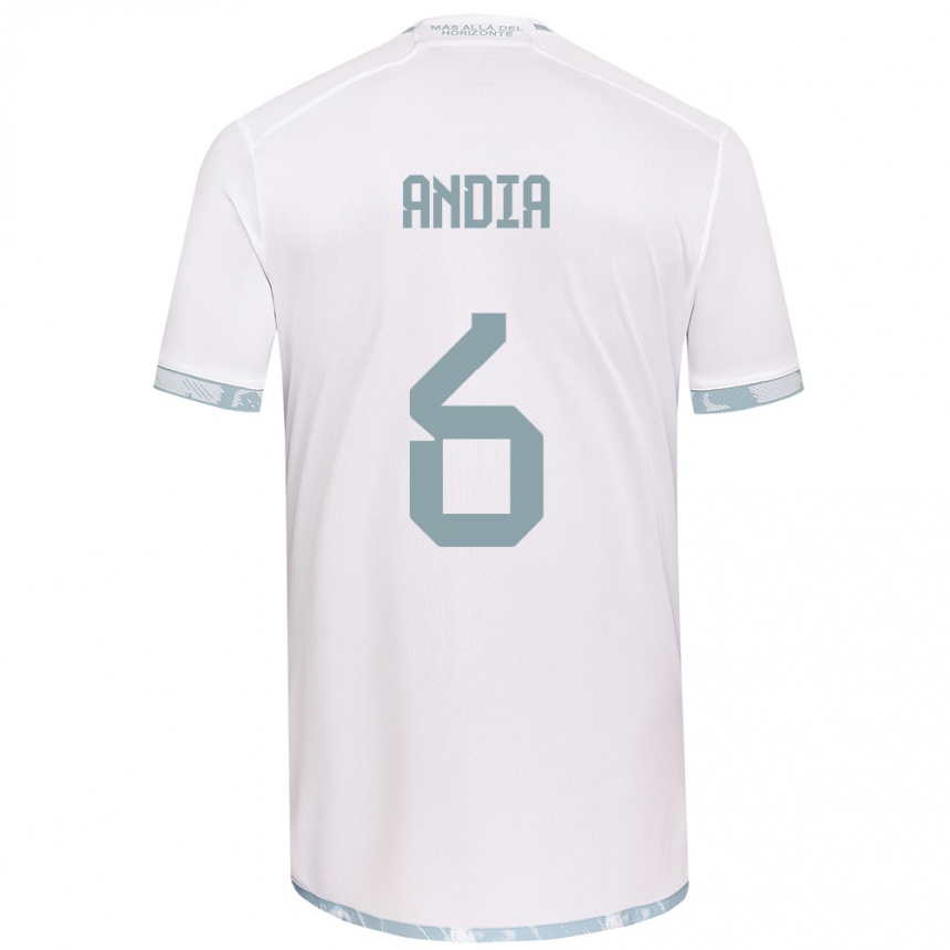 Kids Football Yonathan Andía #6 White Grey Away Jersey 2024/25 T-Shirt Australia