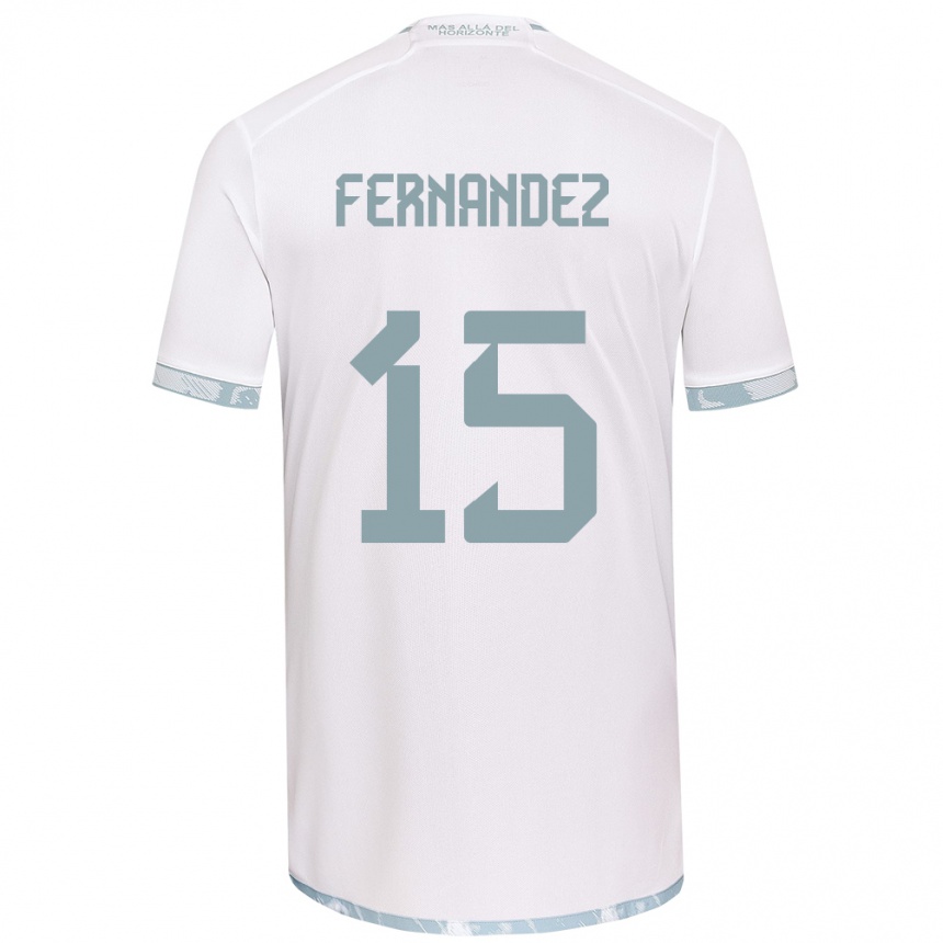 Kids Football Vicente Fernández #15 White Grey Away Jersey 2024/25 T-Shirt Australia