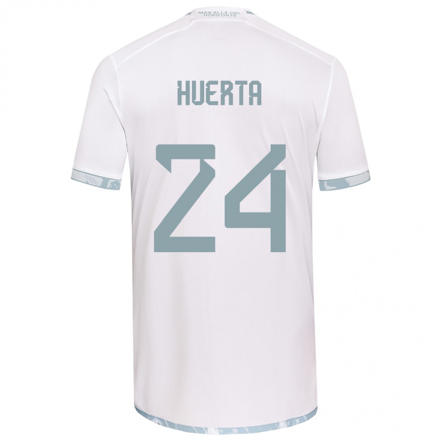 Kids Football Renato Huerta #24 White Grey Away Jersey 2024/25 T-Shirt Australia