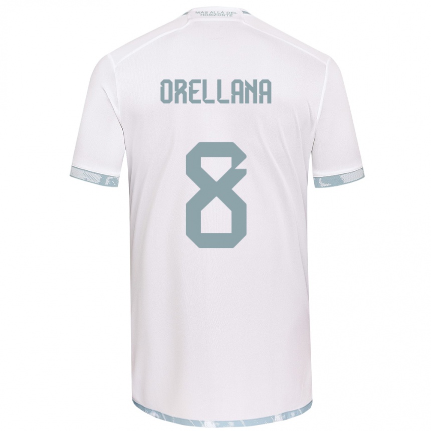 Kids Football Denisse Orellana #8 White Grey Away Jersey 2024/25 T-Shirt Australia