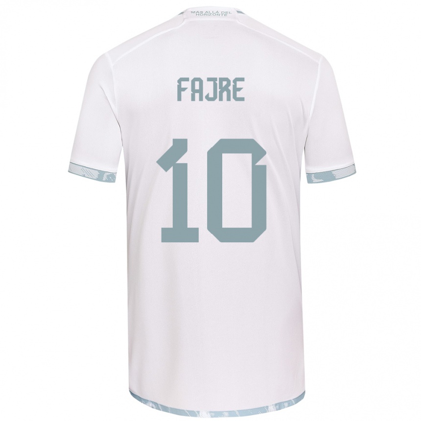 Kids Football Nicole Fajre #10 White Grey Away Jersey 2024/25 T-Shirt Australia