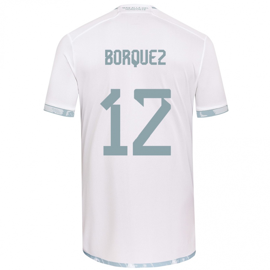 Kids Football Gabriela Bórquez #12 White Grey Away Jersey 2024/25 T-Shirt Australia