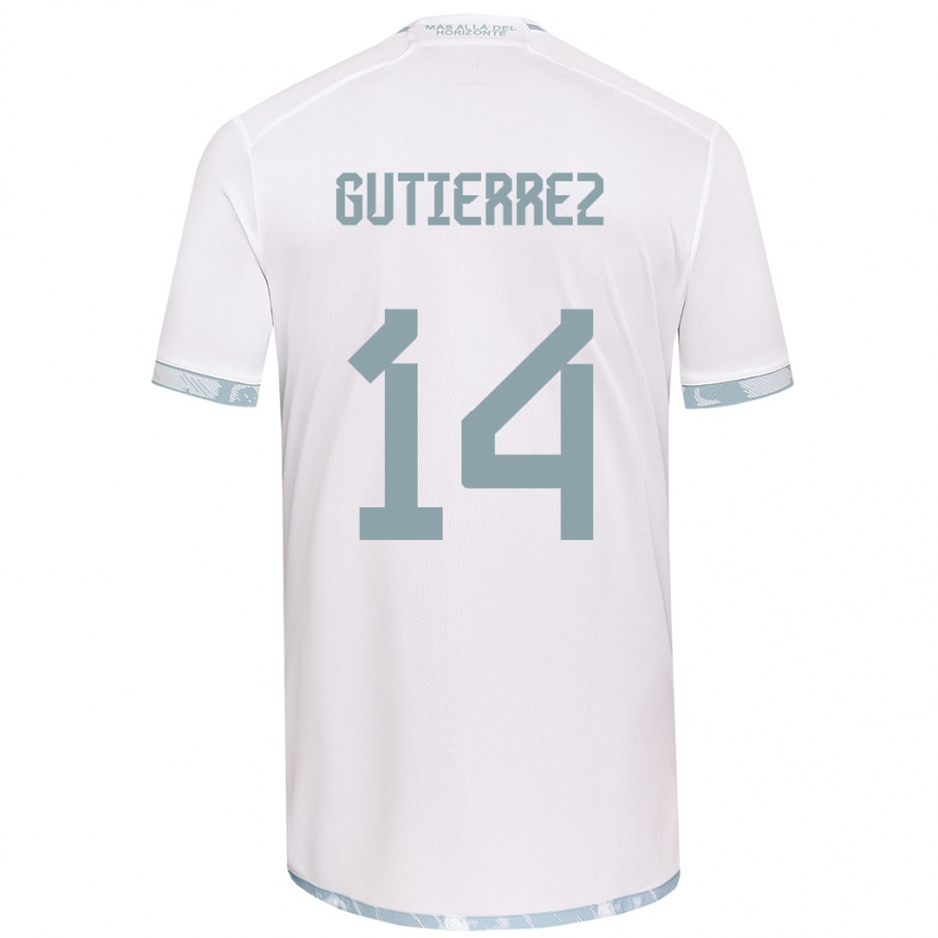 Kids Football Ana Gutiérrez #14 White Grey Away Jersey 2024/25 T-Shirt Australia