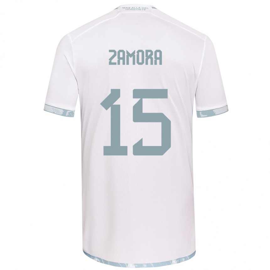 Kids Football Daniela Zamora #15 White Grey Away Jersey 2024/25 T-Shirt Australia