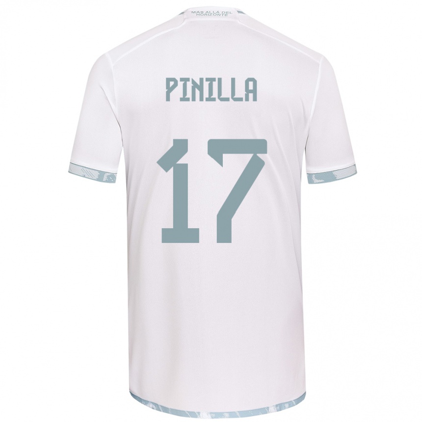 Kids Football Fernanda Pinilla #17 White Grey Away Jersey 2024/25 T-Shirt Australia