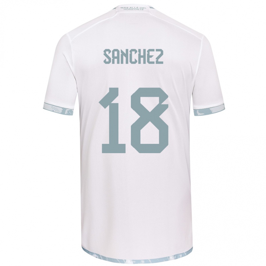 Kids Football Bárbara Sánchez #18 White Grey Away Jersey 2024/25 T-Shirt Australia