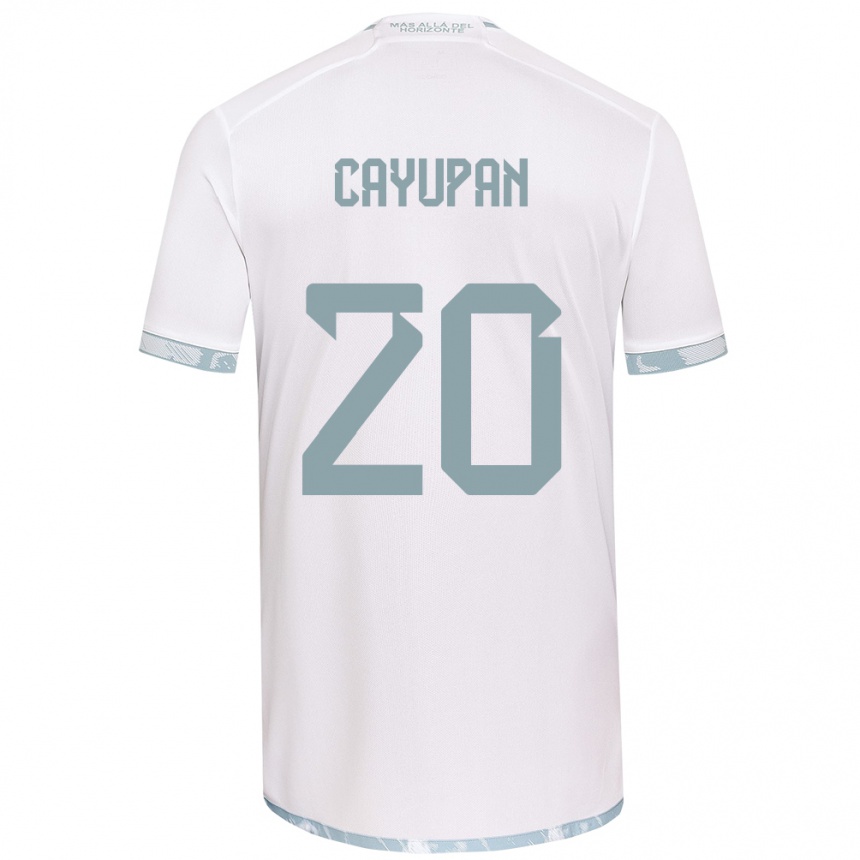 Kids Football Natalia Cayupán #20 White Grey Away Jersey 2024/25 T-Shirt Australia