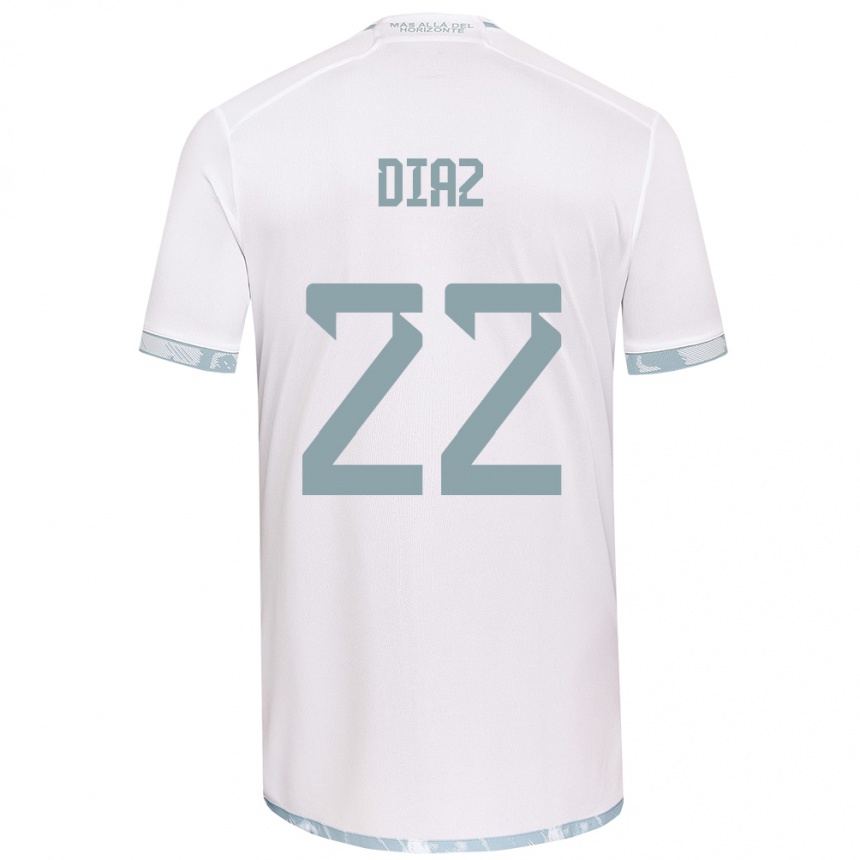 Kids Football Valentina Díaz #22 White Grey Away Jersey 2024/25 T-Shirt Australia