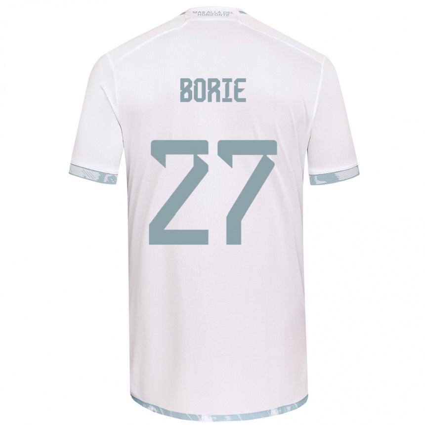 Kids Football Emilie Borie #27 White Grey Away Jersey 2024/25 T-Shirt Australia