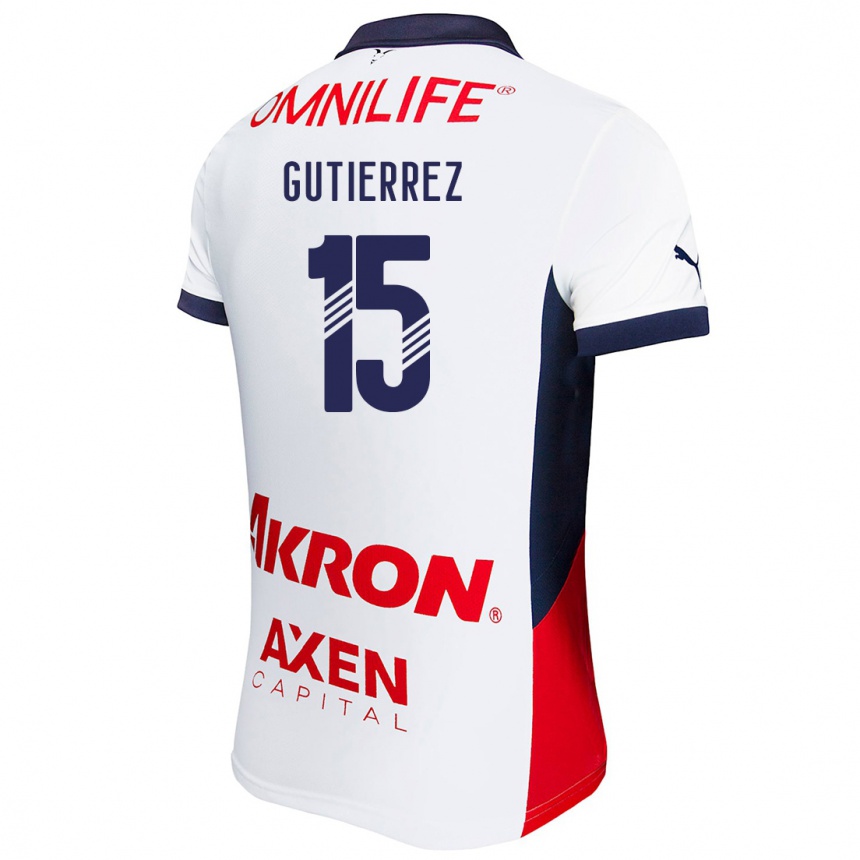 Kids Football Érick Gutiérrez #15 White Red Blue Away Jersey 2024/25 T-Shirt Australia