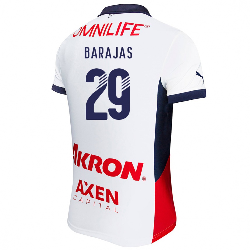 Kids Football Fidel Barajas #29 White Red Blue Away Jersey 2024/25 T-Shirt Australia