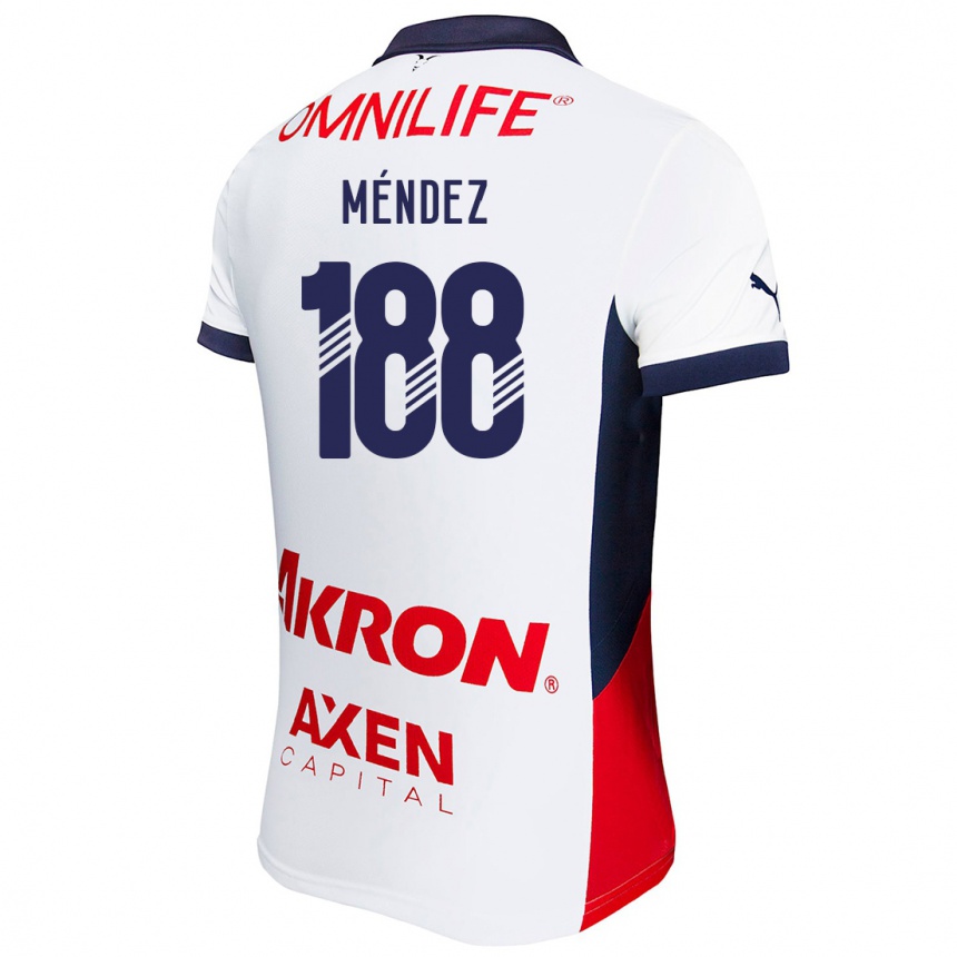 Kids Football Francisco Méndez #188 White Red Blue Away Jersey 2024/25 T-Shirt Australia