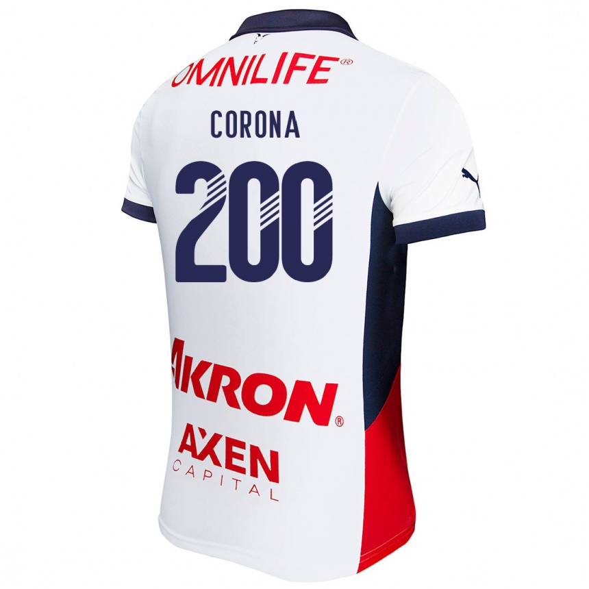 Kids Football Carlos Corona #200 White Red Blue Away Jersey 2024/25 T-Shirt Australia