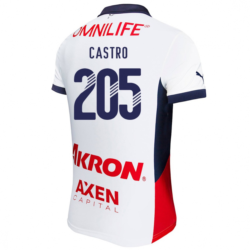 Kids Football Ariel Castro #205 White Red Blue Away Jersey 2024/25 T-Shirt Australia