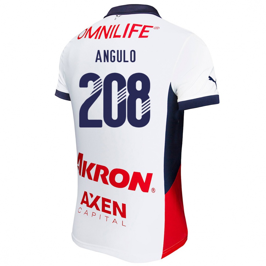 Kids Football Ismael Angulo #208 White Red Blue Away Jersey 2024/25 T-Shirt Australia