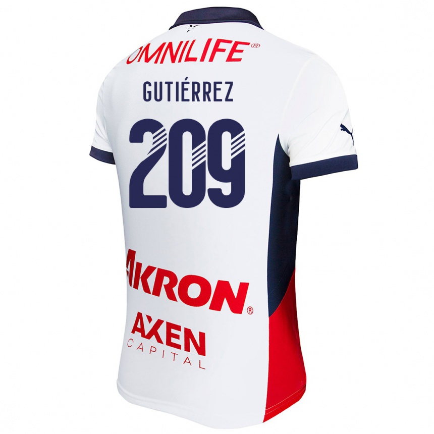 Kids Football Edgar Gutiérrez #209 White Red Blue Away Jersey 2024/25 T-Shirt Australia