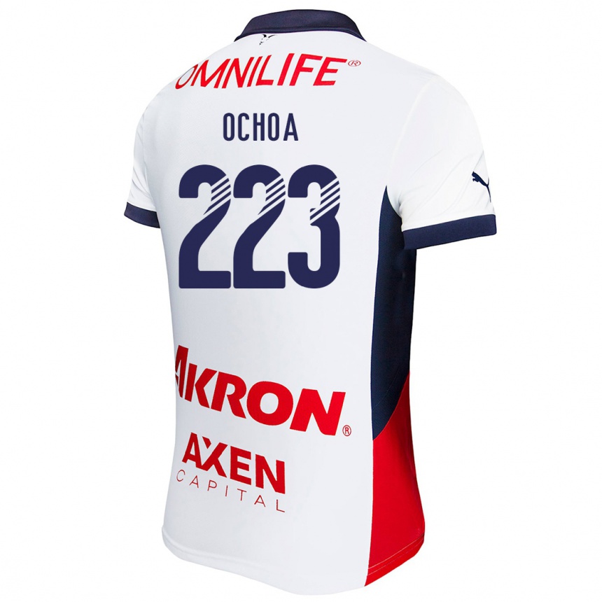 Kids Football Diego Ochoa #223 White Red Blue Away Jersey 2024/25 T-Shirt Australia