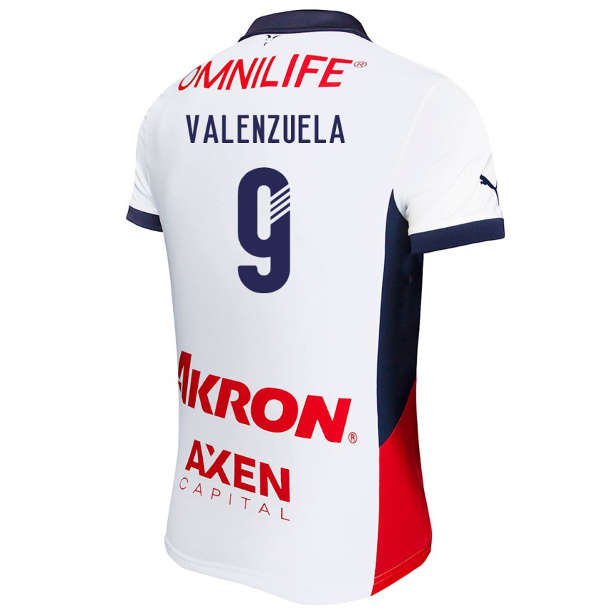 Kids Football Gabriela Valenzuela #9 White Red Blue Away Jersey 2024/25 T-Shirt Australia