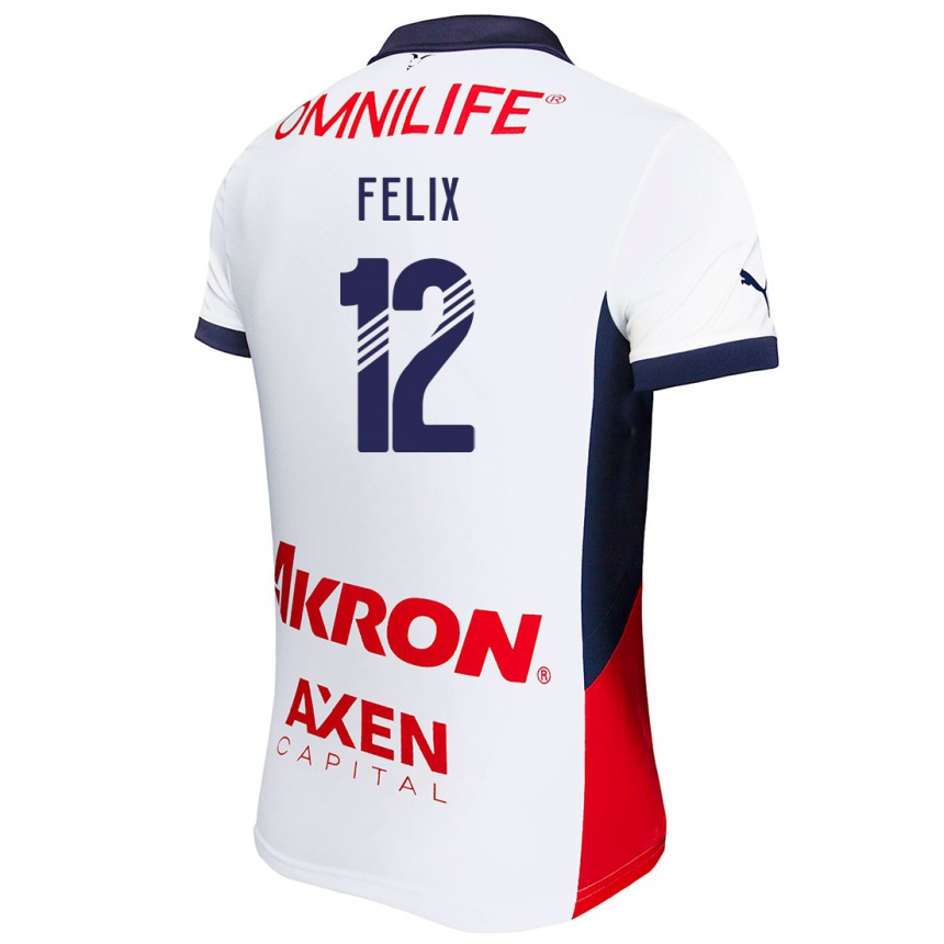 Kids Football Blanca Félix #12 White Red Blue Away Jersey 2024/25 T-Shirt Australia