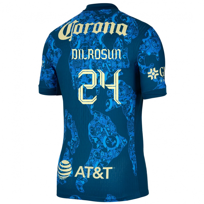 Kids Football Javairô Dilrosun #24 Blue Yellow Away Jersey 2024/25 T-Shirt Australia