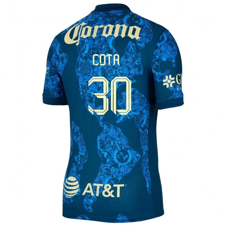 Kids Football Rodolfo Cota #30 Blue Yellow Away Jersey 2024/25 T-Shirt Australia