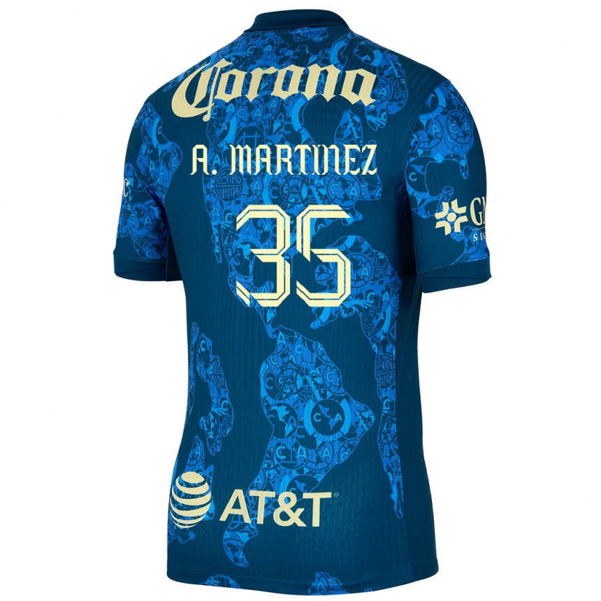 Kids Football Arturo Martínez #35 Blue Yellow Away Jersey 2024/25 T-Shirt Australia