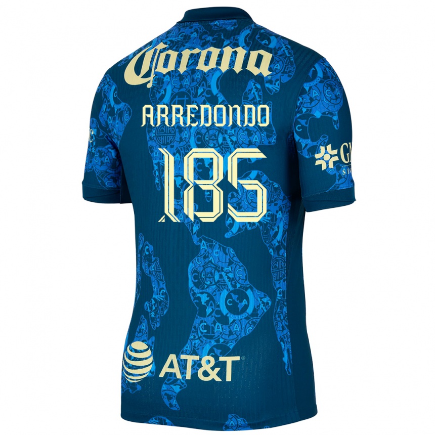 Kids Football Aarón Arredondo #185 Blue Yellow Away Jersey 2024/25 T-Shirt Australia