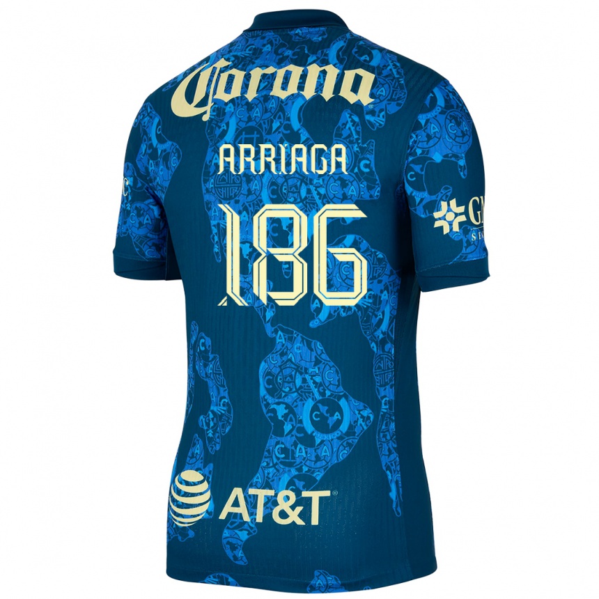 Kids Football Diego Arriaga #186 Blue Yellow Away Jersey 2024/25 T-Shirt Australia