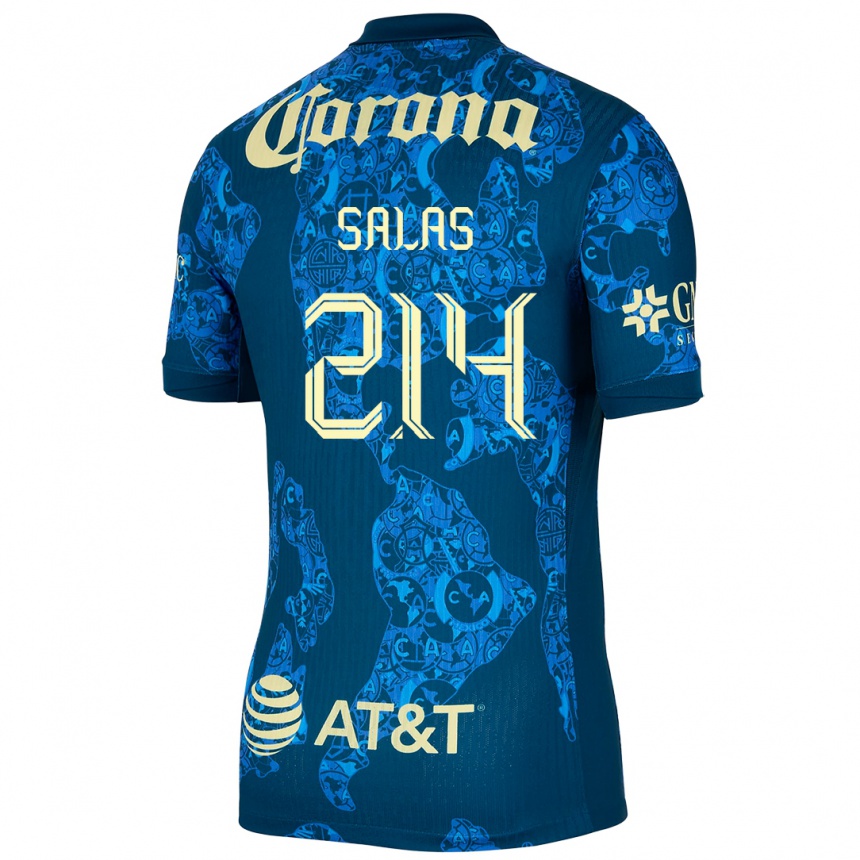 Kids Football Patricio Salas #214 Blue Yellow Away Jersey 2024/25 T-Shirt Australia