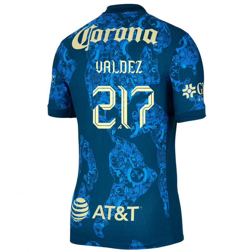 Kids Football Víctor Valdez #217 Blue Yellow Away Jersey 2024/25 T-Shirt Australia