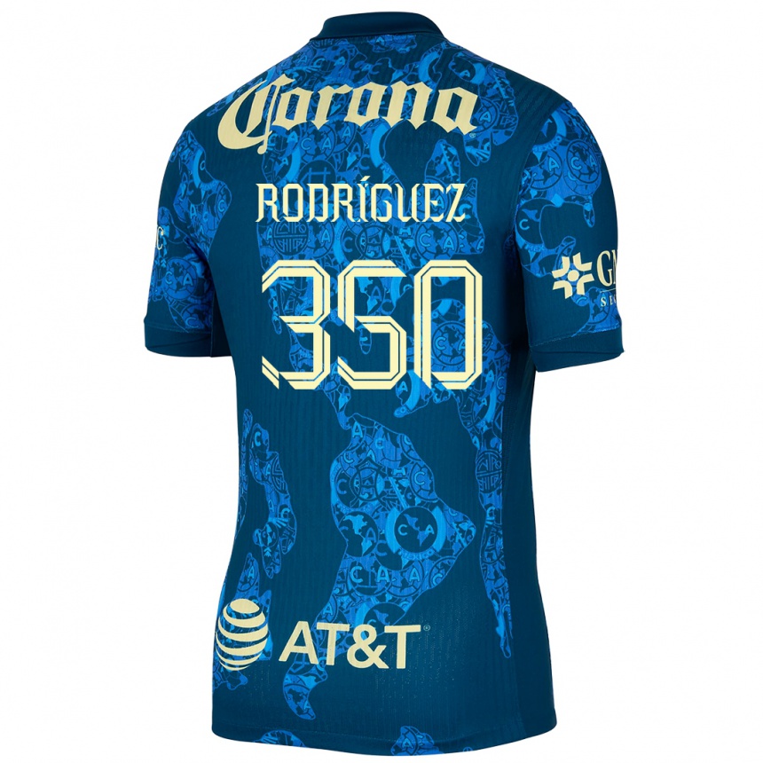 Kids Football Ángel Rodríguez #350 Blue Yellow Away Jersey 2024/25 T-Shirt Australia