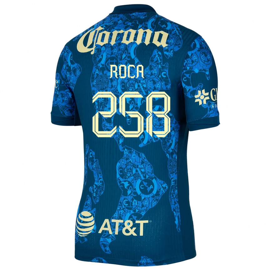 Kids Football Juan Roca #258 Blue Yellow Away Jersey 2024/25 T-Shirt Australia