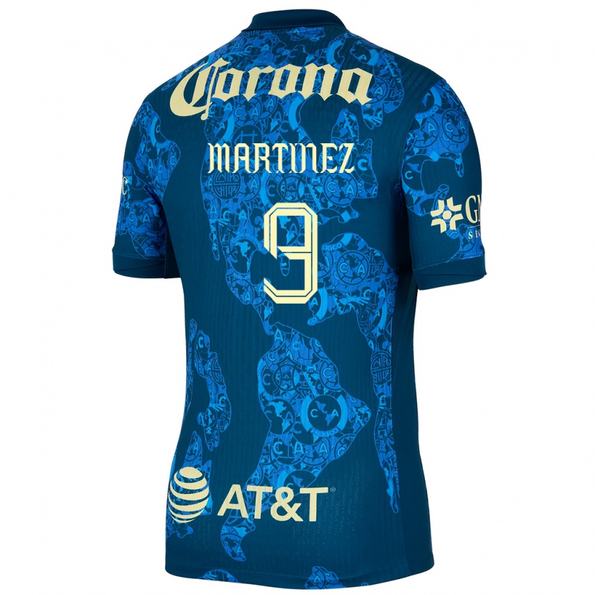 Kids Football Katty Martinez #9 Blue Yellow Away Jersey 2024/25 T-Shirt Australia