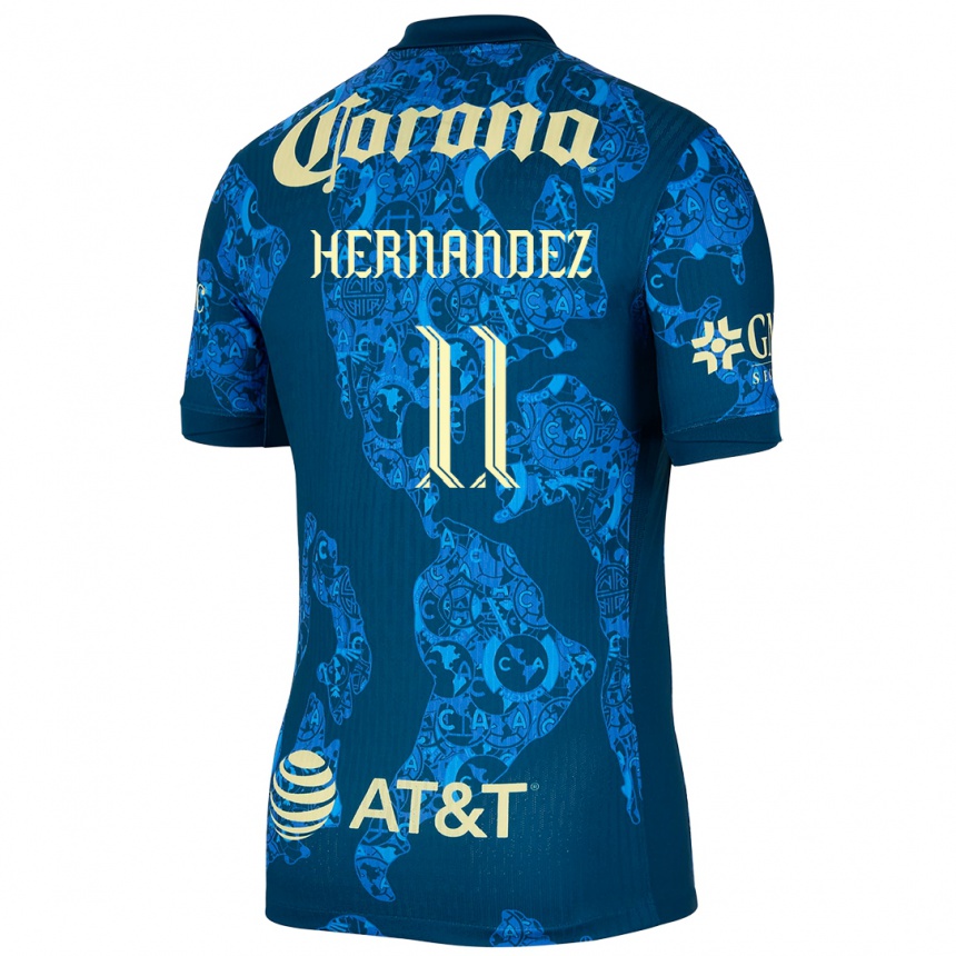 Kids Football Montserrat Hernandez #11 Blue Yellow Away Jersey 2024/25 T-Shirt Australia