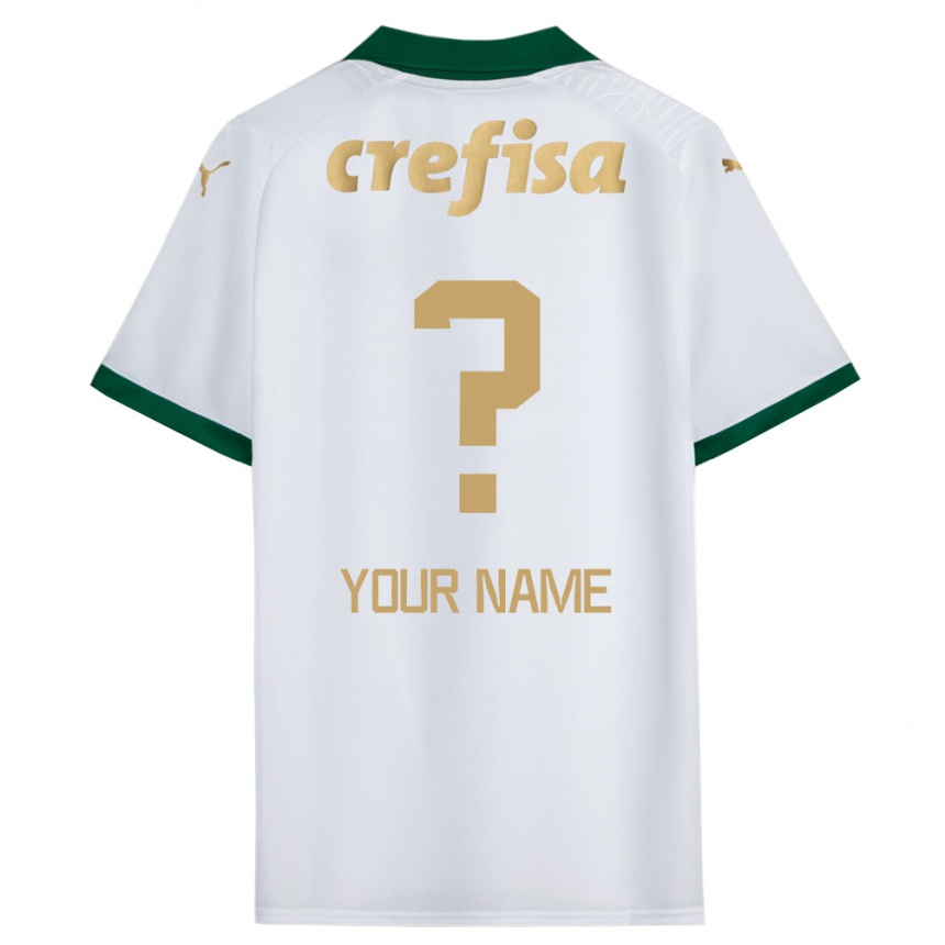 Kids Football Your Name #0 White Green Away Jersey 2024/25 T-Shirt Australia