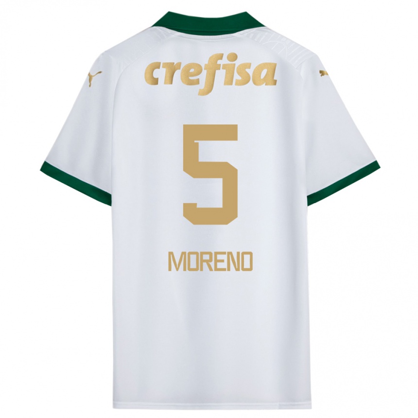 Kids Football Aníbal Moreno #5 White Green Away Jersey 2024/25 T-Shirt Australia