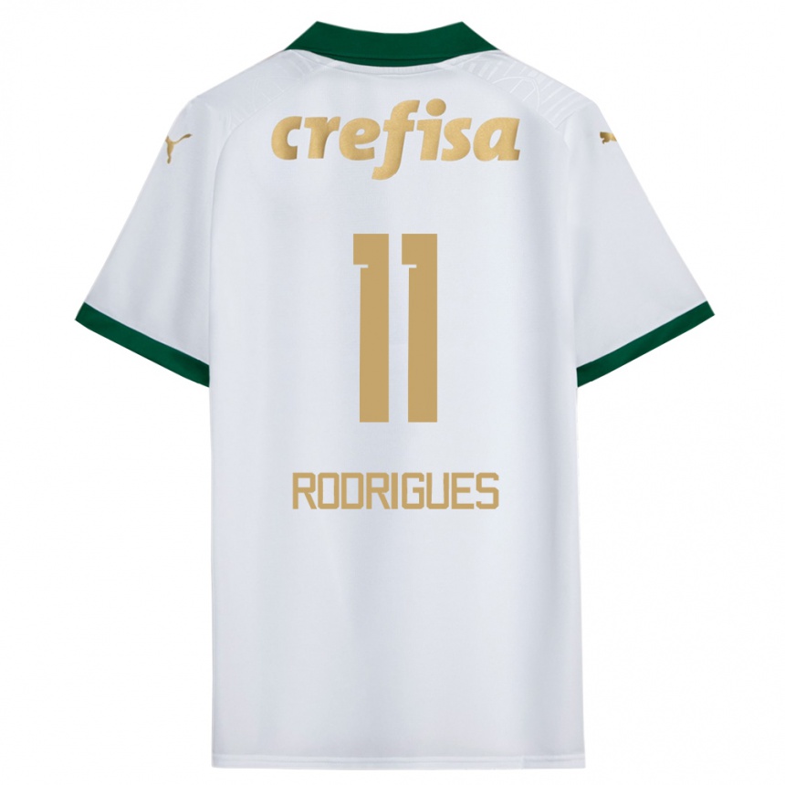 Kids Football Bruno Rodrigues #11 White Green Away Jersey 2024/25 T-Shirt Australia