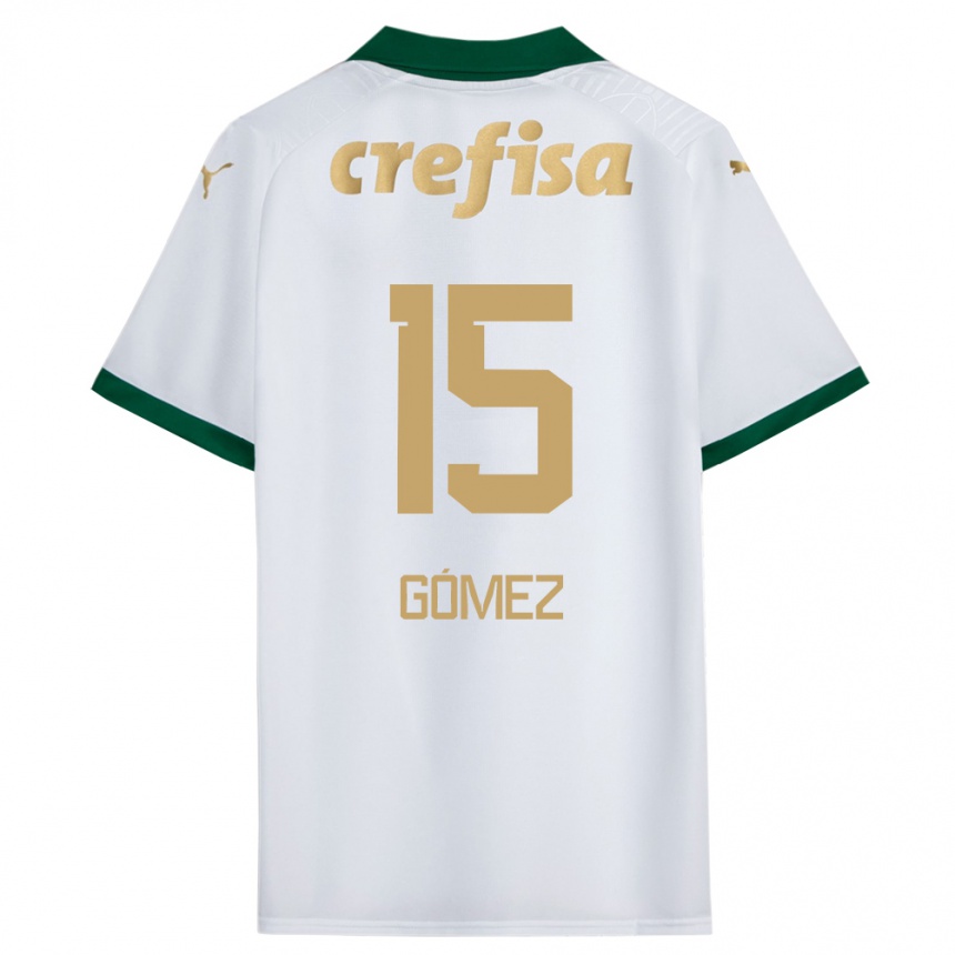 Kids Football Gustavo Gómez #15 White Green Away Jersey 2024/25 T-Shirt Australia