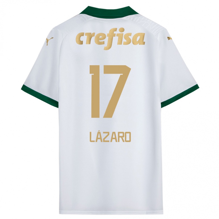 Kids Football Lázaro #17 White Green Away Jersey 2024/25 T-Shirt Australia