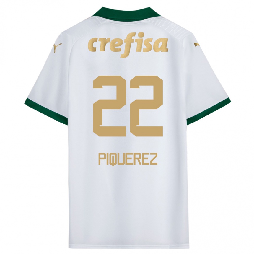 Kids Football Joaquín Piquerez #22 White Green Away Jersey 2024/25 T-Shirt Australia