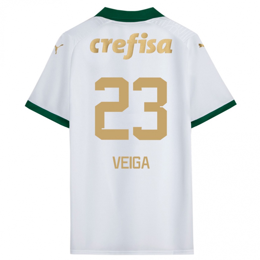 Kids Football Raphael Veiga #23 White Green Away Jersey 2024/25 T-Shirt Australia