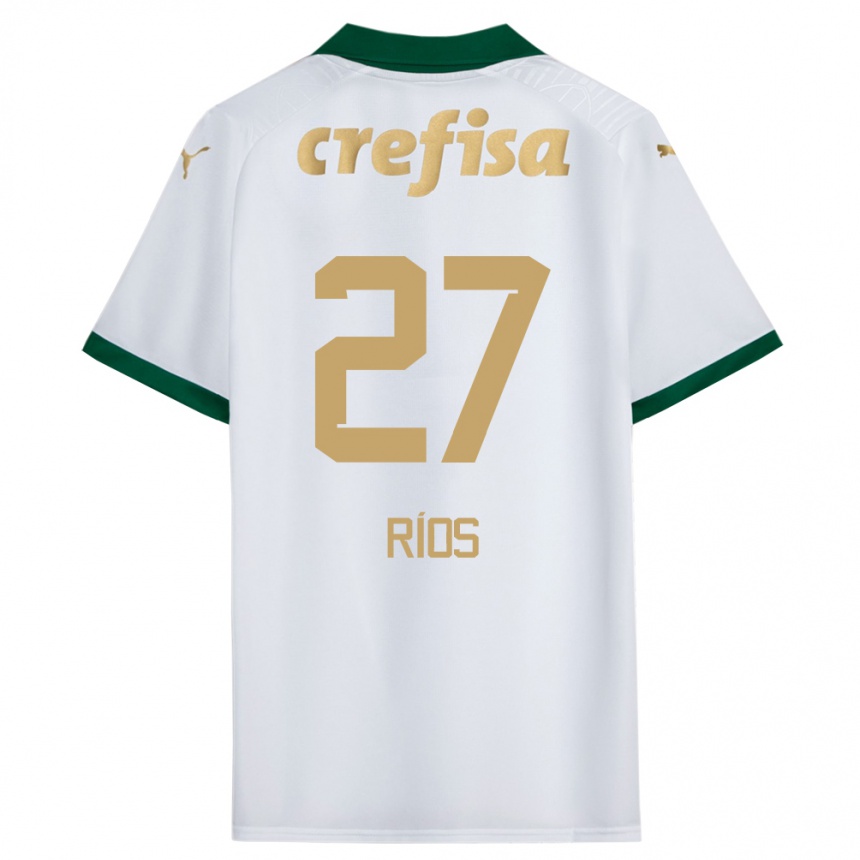 Kids Football Richard Ríos #27 White Green Away Jersey 2024/25 T-Shirt Australia